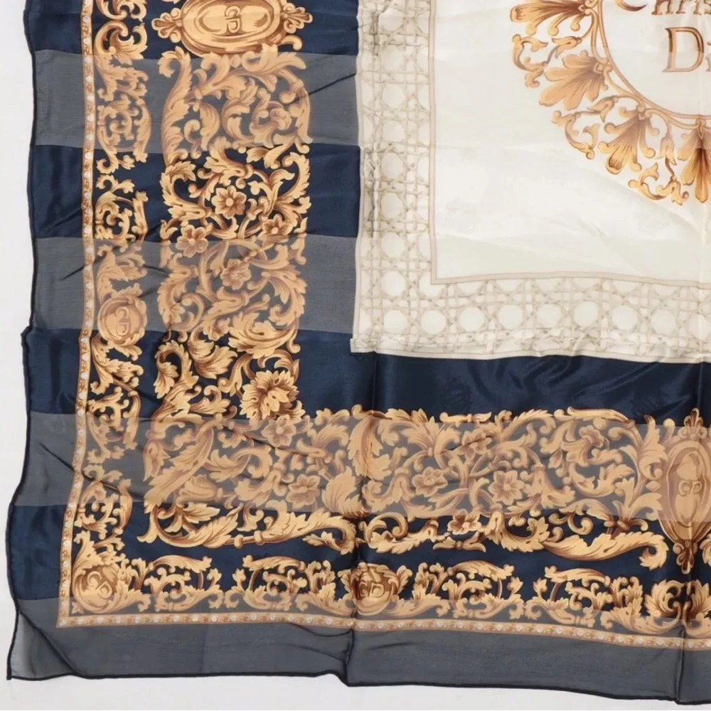 Christian Dior Sil Scarf - Navy